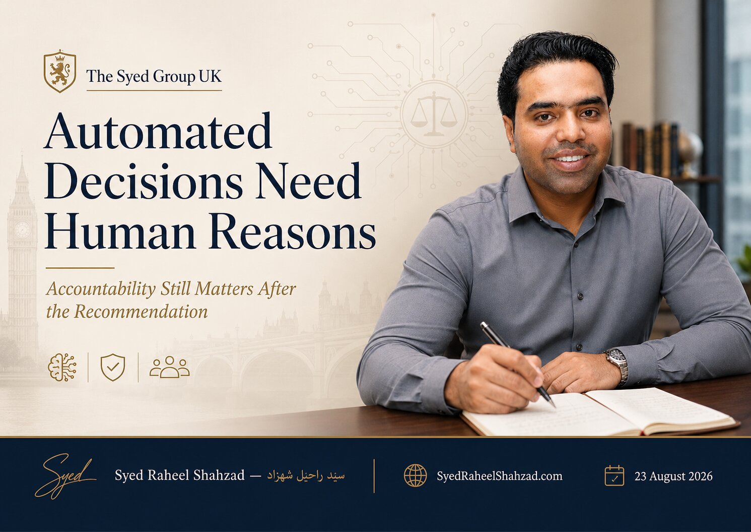 The Syed Group UK featured image with Syed Raheel Shahzad on public policy, delayed consequences, adaptive behavior, institutional learning and governance
