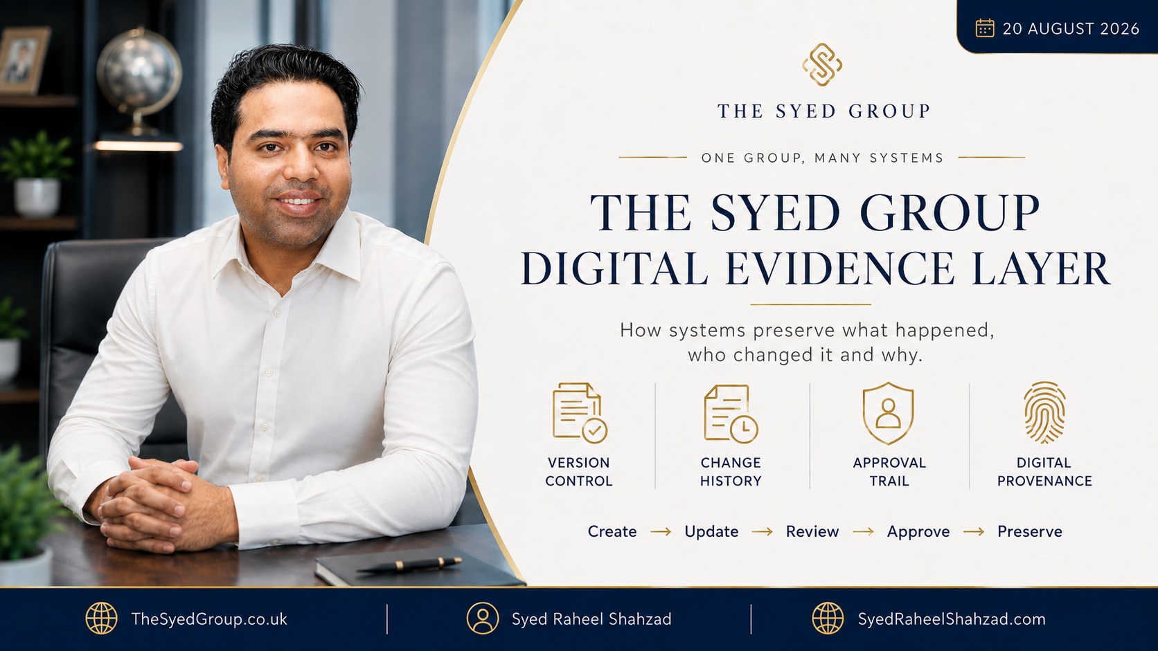 The Syed Group Digital Evidence Layer: How Systems Preserve What Happened, Who Changed It and Why — The Syed Group and Syed Raheel Shahzad featured image