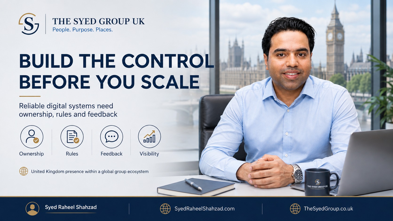 Build the Control Before You Scale: Why Reliable Digital Systems Need Ownership, Rules and Feedback — Syed Raheel Shahzad featured image