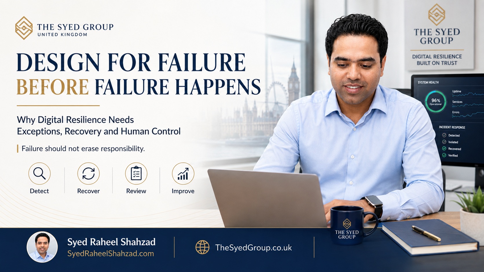Design for Failure Before Failure Happens: Why Digital Resilience Needs Exceptions, Recovery and Human Control — Syed Raheel Shahzad featured image
