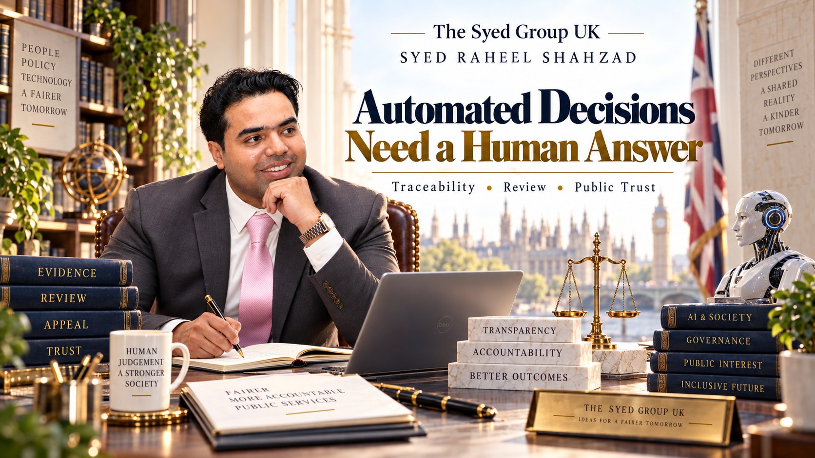 The Syed Group UK article with Syed Raheel Shahzad on automated decisions, traceability, human review, appeals and public accountability