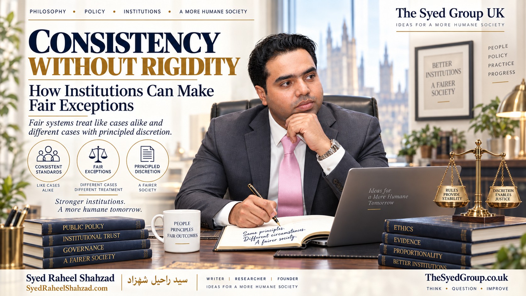 The Syed Group UK article with Syed Raheel Shahzad on principled discretion, fair exceptions, proportionality, governance and consistent institutional standards