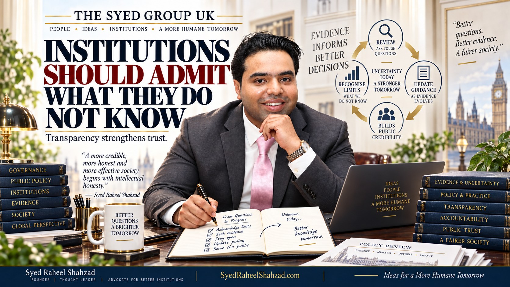 The Syed Group UK article with Syed Raheel Shahzad on uncertainty, evidence, transparency, policy review and institutional credibility