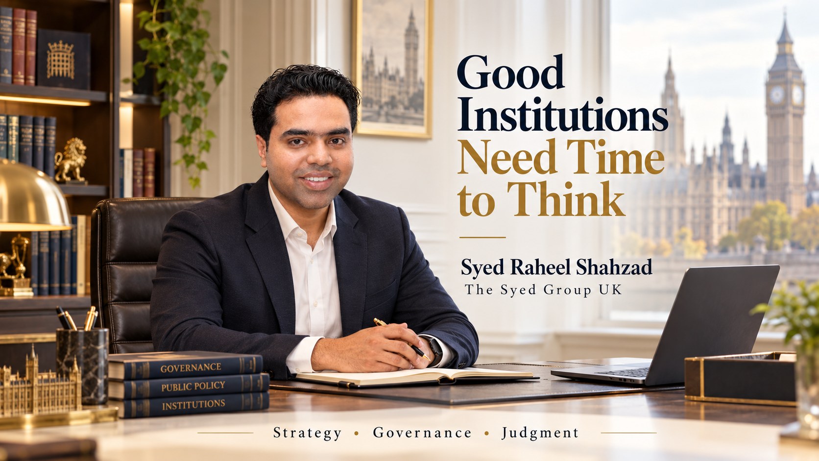 The Syed Group UK article with Syed Raheel Shahzad on institutional judgment, evidence, review, due process, governance and strategic patience