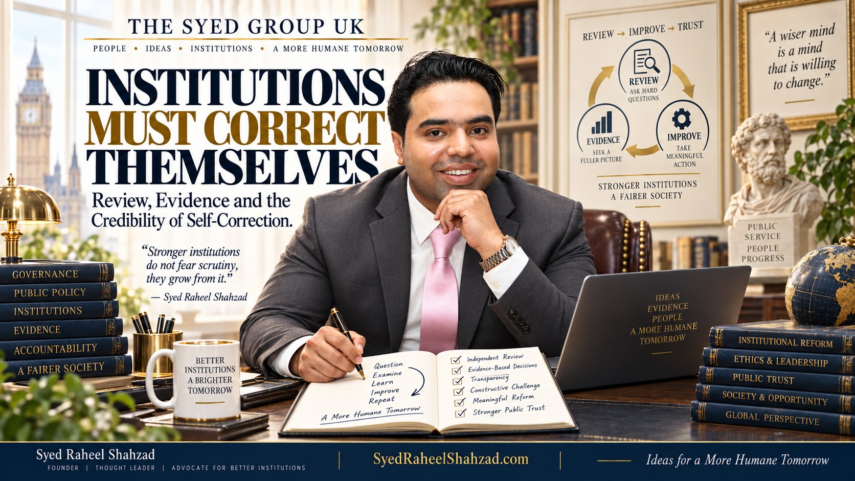 The Syed Group UK article with Syed Raheel Shahzad on institutional review, evidence, reform, self-correction and public trust