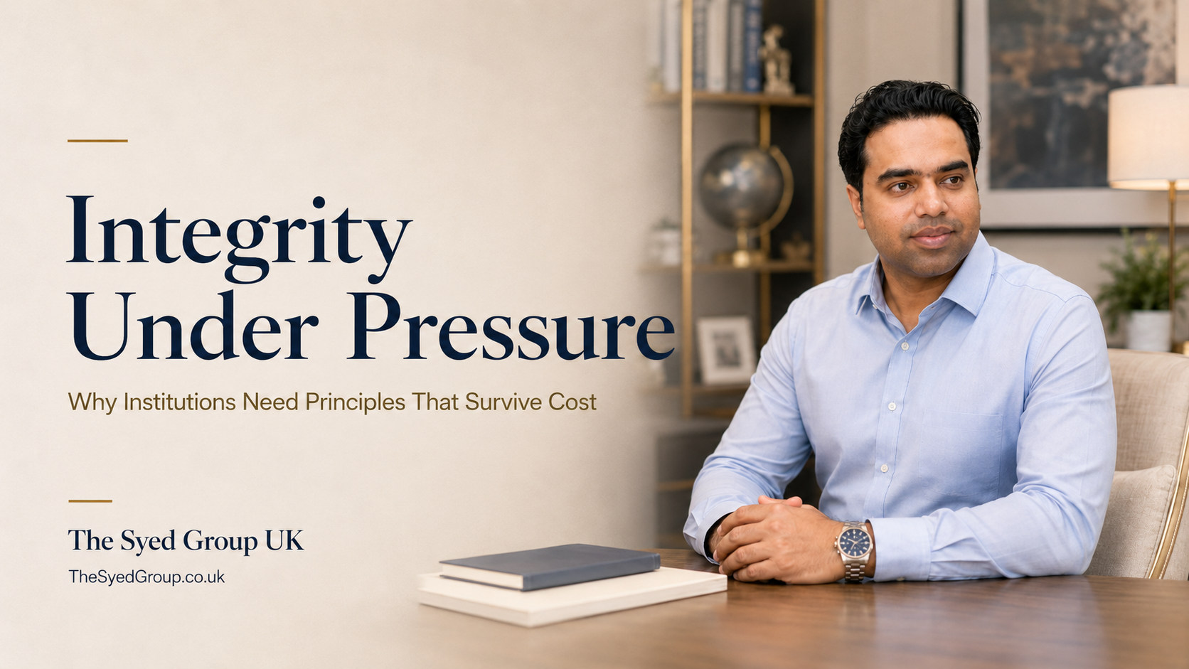 The Syed Group UK featured image with Syed Raheel Shahzad on institutional integrity, governance, conflicts of interest, oversight, accountability and trust