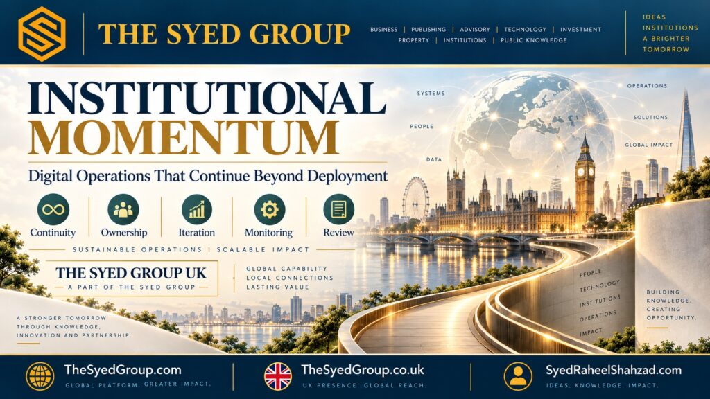 The Syed Group UK within The Syed Group showing continuity, ownership, iteration, monitoring and review sustaining digital operations after deployment
